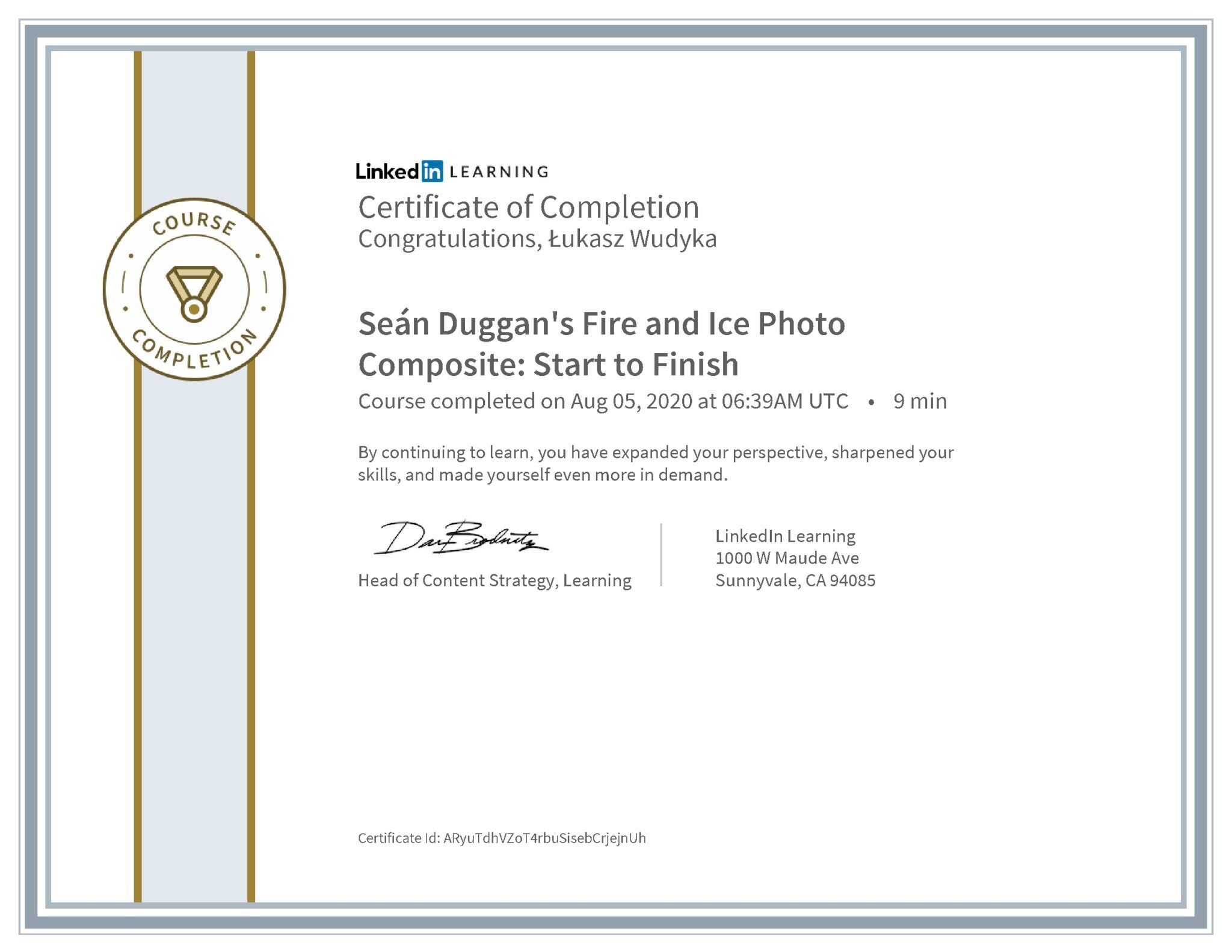 Łukasz Wudyka certyfikat LinkedIn Seán Duggan's Fire and Ice Photo Composite: Start to Finish