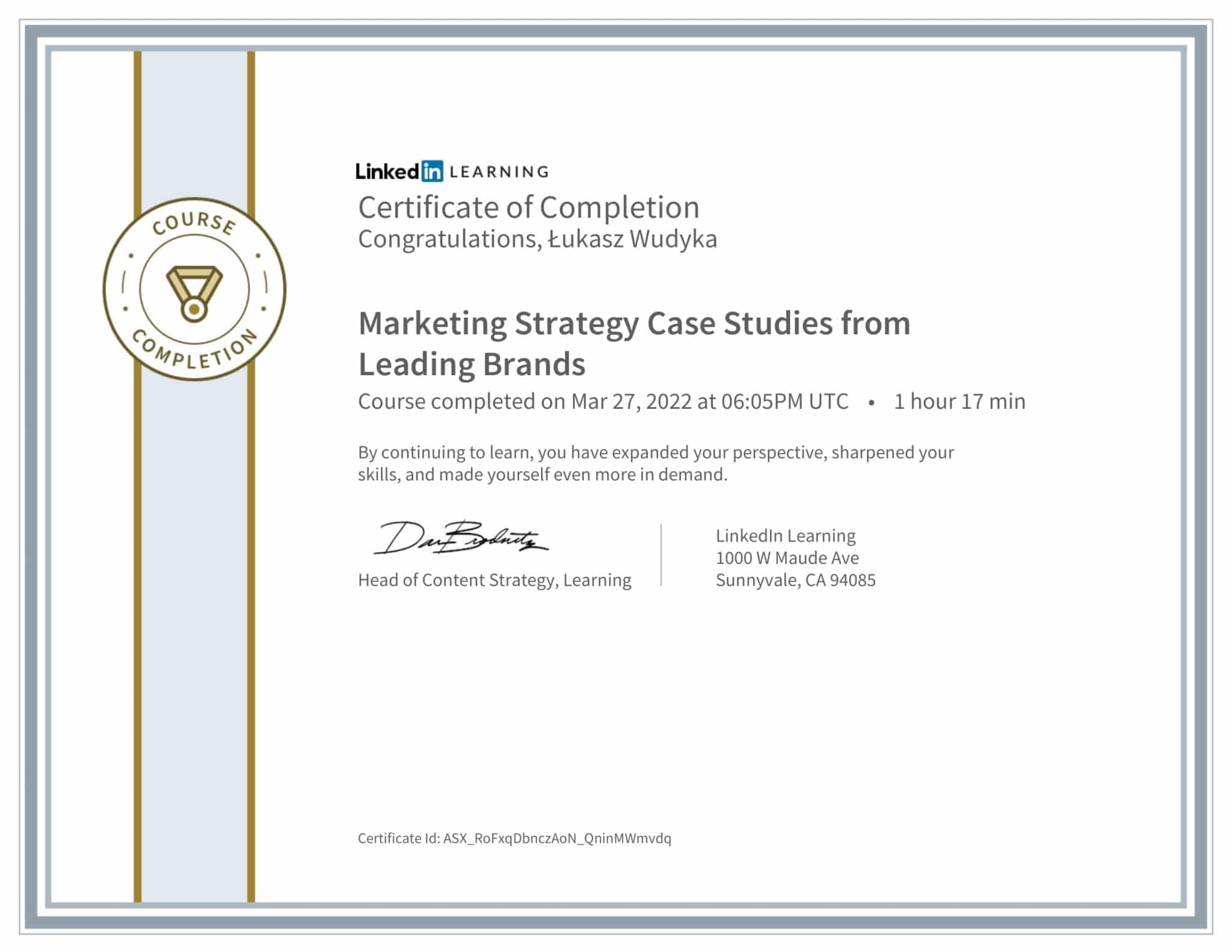 CertificateOfCompletion_Marketing Strategy Case Studies from Leading Brands-1