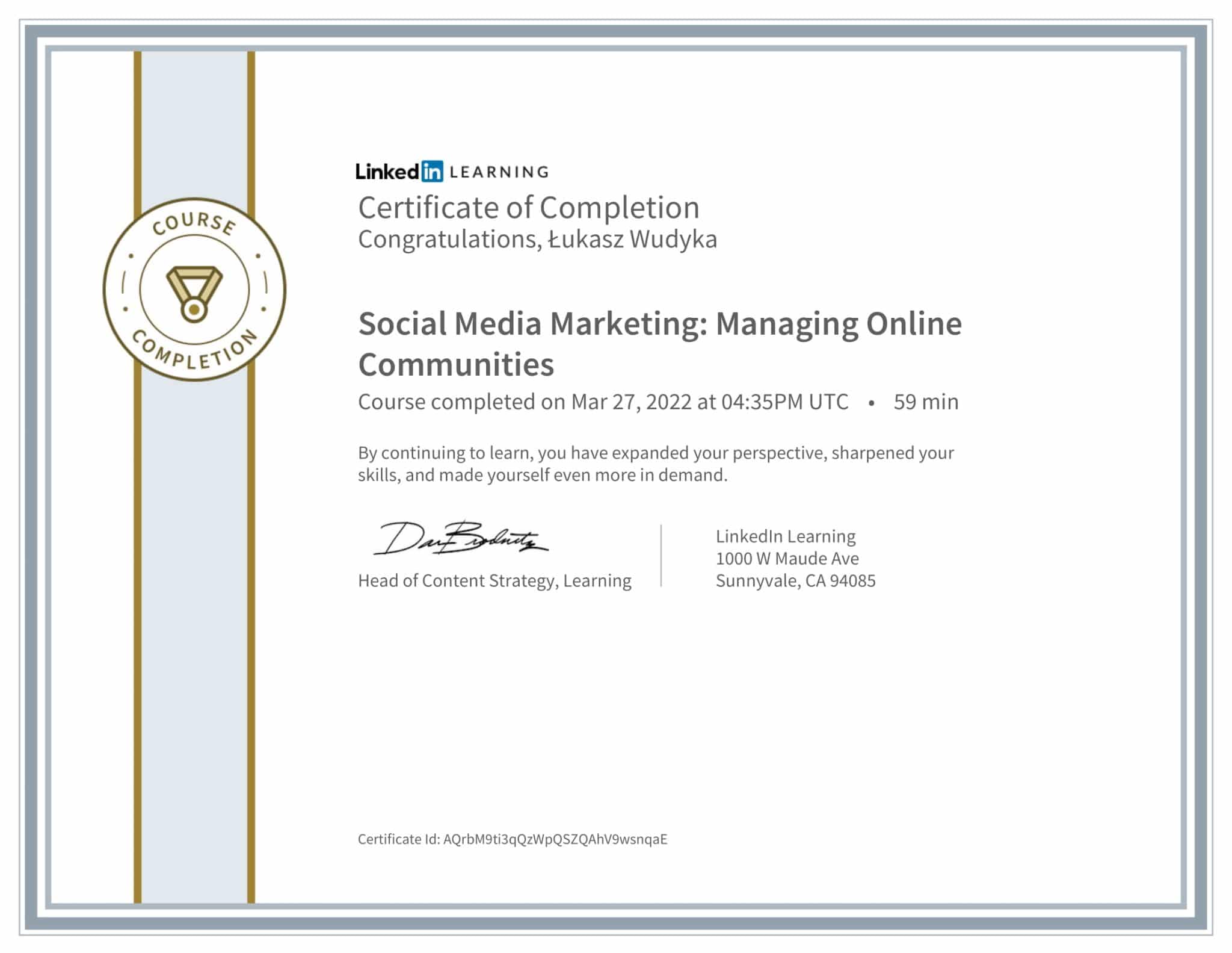CertificateOfCompletion_Social Media Marketing Managing Online Communities-1