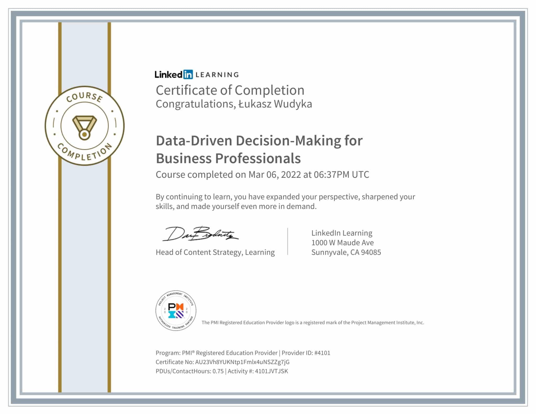 CertificateOfCompletion_DataDriven DecisionMaking for Business Professionals (1)-1