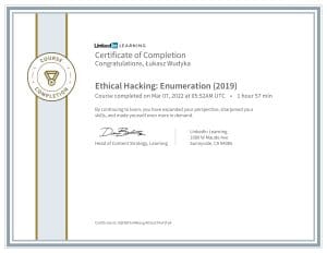 CertificateOfCompletion_Ethical Hacking Enumeration 2019-1