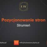 Pozycjonowanie stron Strumień – Pozycjonowanie w Strumieniu