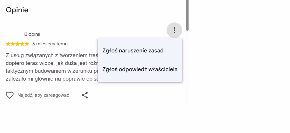 Jak zgłosić fałszywą opinię w Google? 1