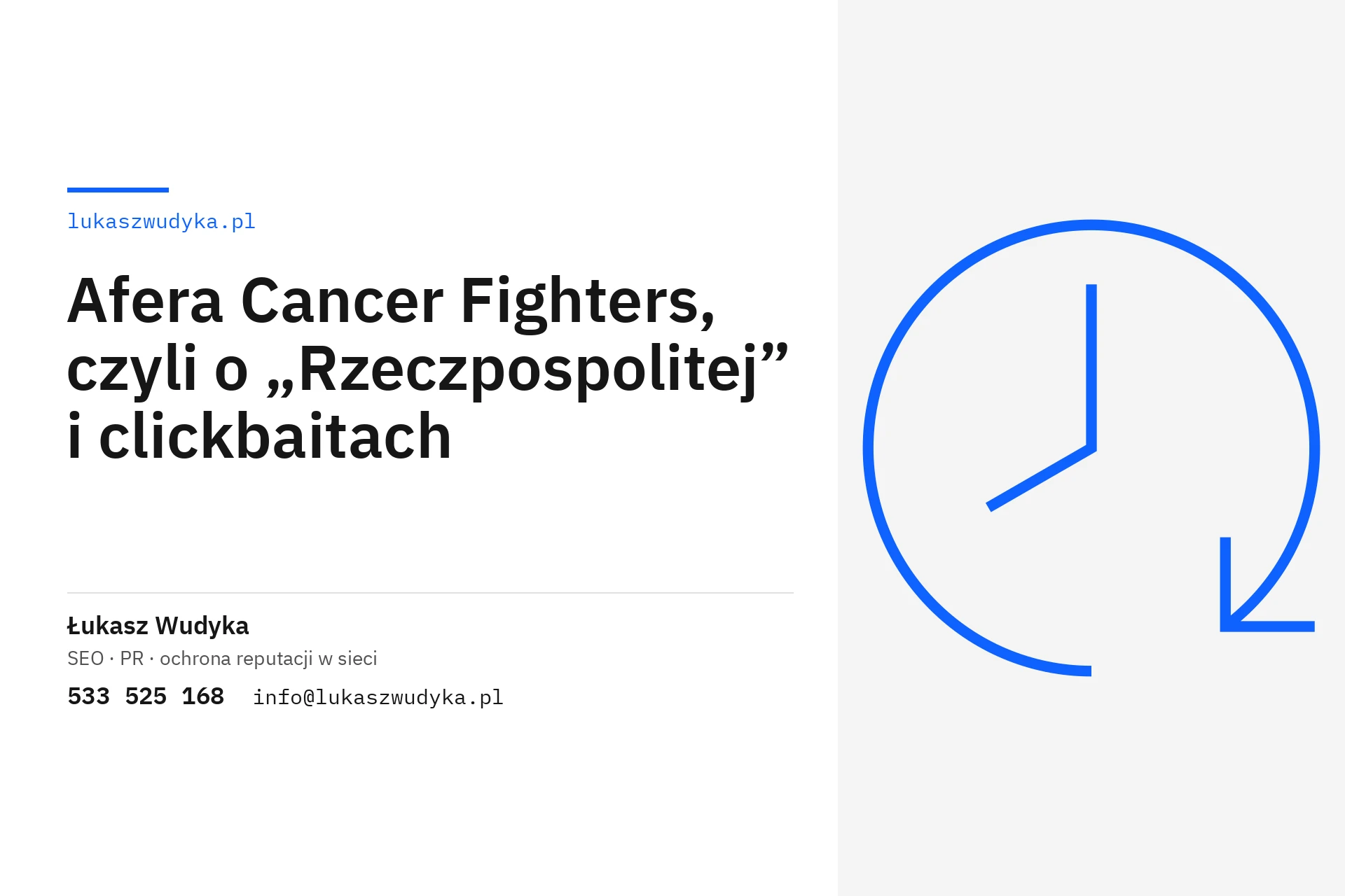 Afera Cancer Fighters czyli o Rzeczpospolitej i click baitach.