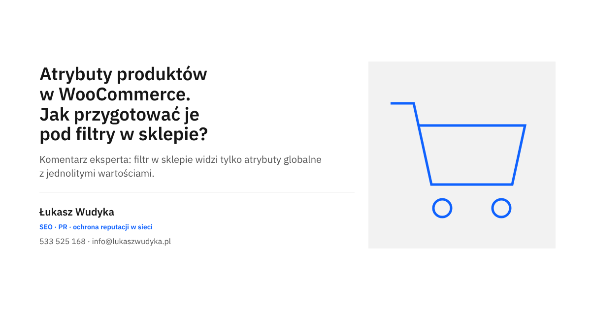 Atrybuty produktów w WooCommerce przygotowane pod filtry na stronie sklepu internetowego