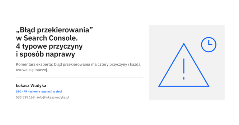 Błąd przekierowania w Google Search Console: cztery przyczyny i sposób naprawy krok po kroku