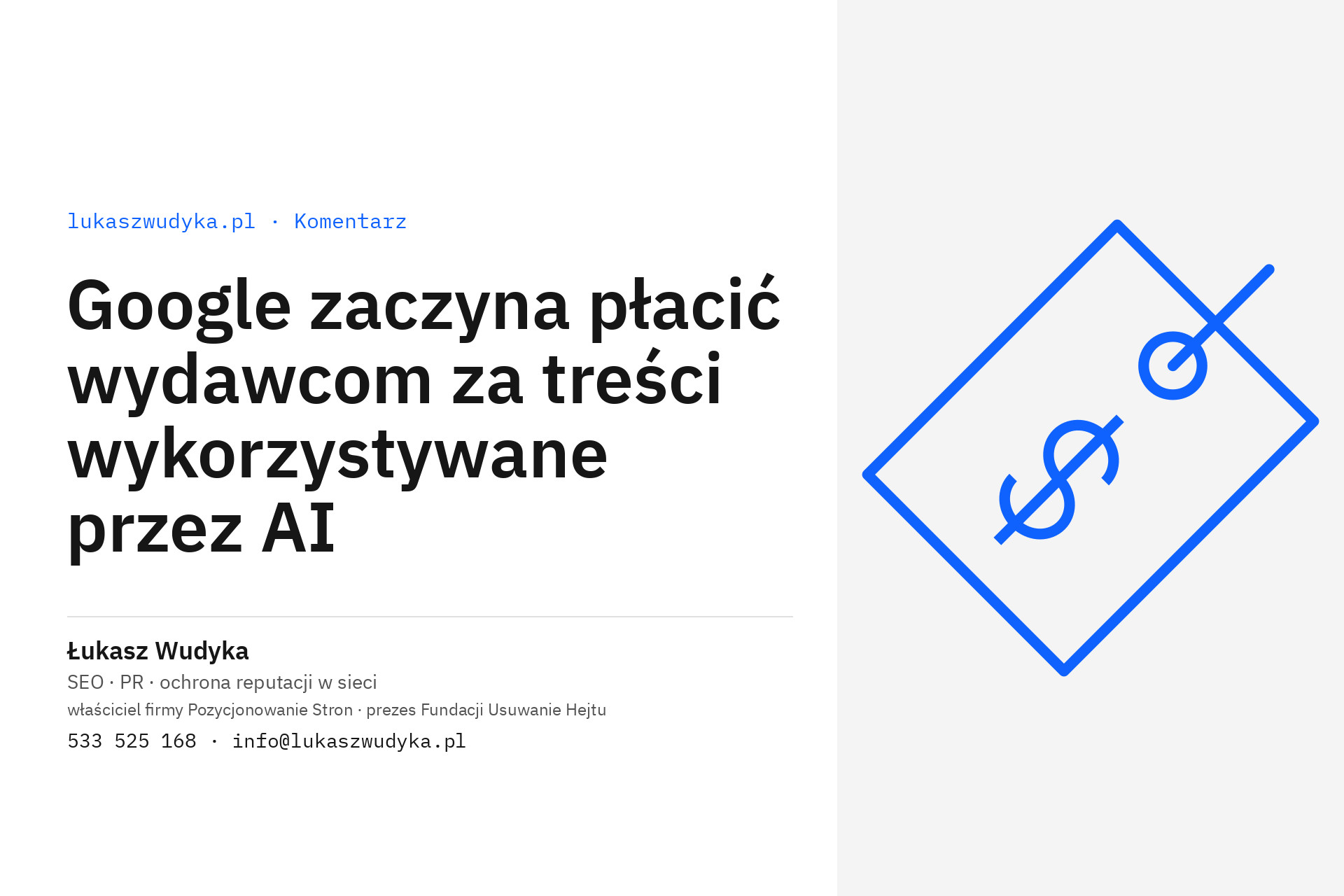 Google płaci wydawcom za treści użyte przez AI