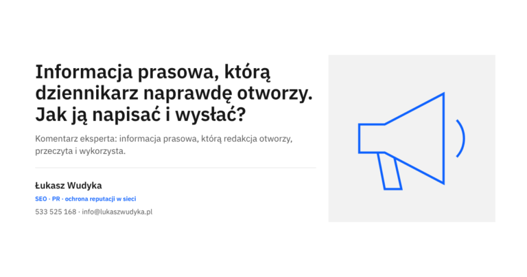 Informacja prasowa dla mediów: jak ją napisać i wysłać, żeby dziennikarz ją otworzył