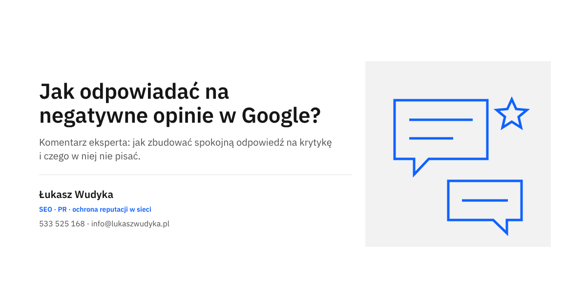 Odpowiadanie na negatywne opinie w Google - właściciel firmy pisze odpowiedź na ocenę klienta w wizytówce