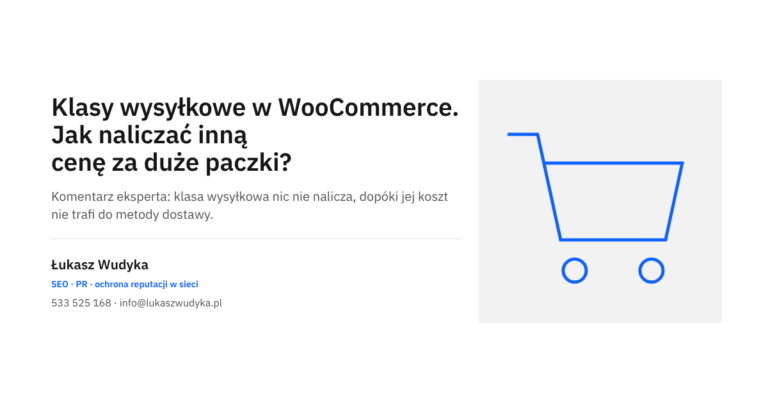 Klasy wysyłkowe w WooCommerce i osobna cena dostawy dla dużych paczek - temat wpisu