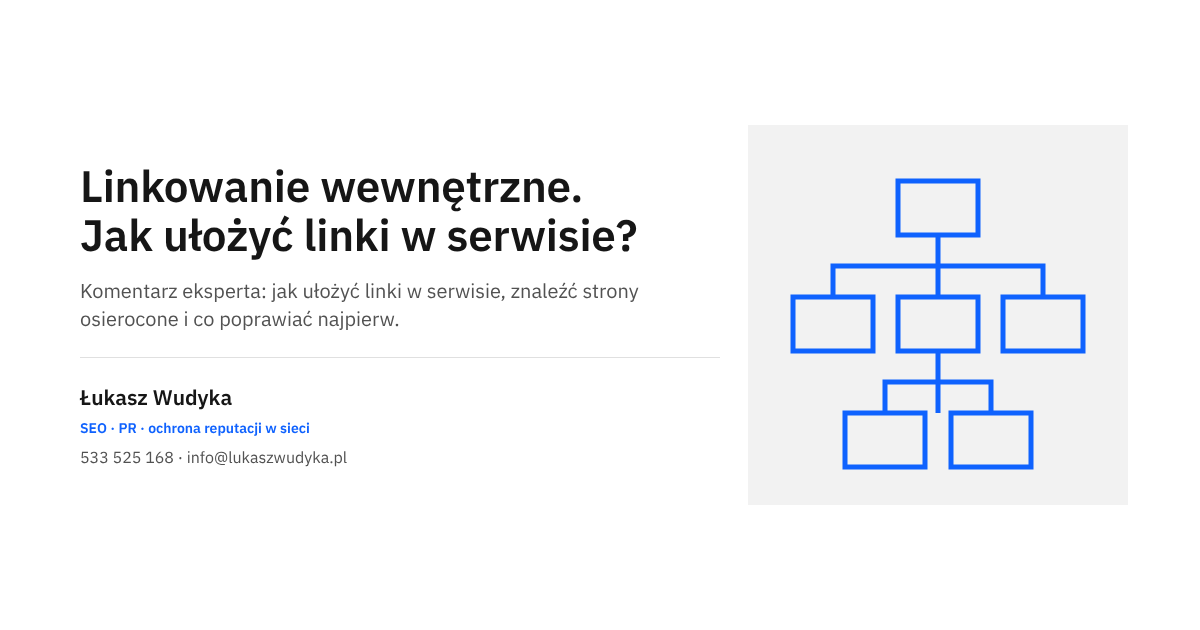 Linkowanie wewnętrzne - układ odnośników między stroną główną, ofertą i wpisami w serwisie firmowym