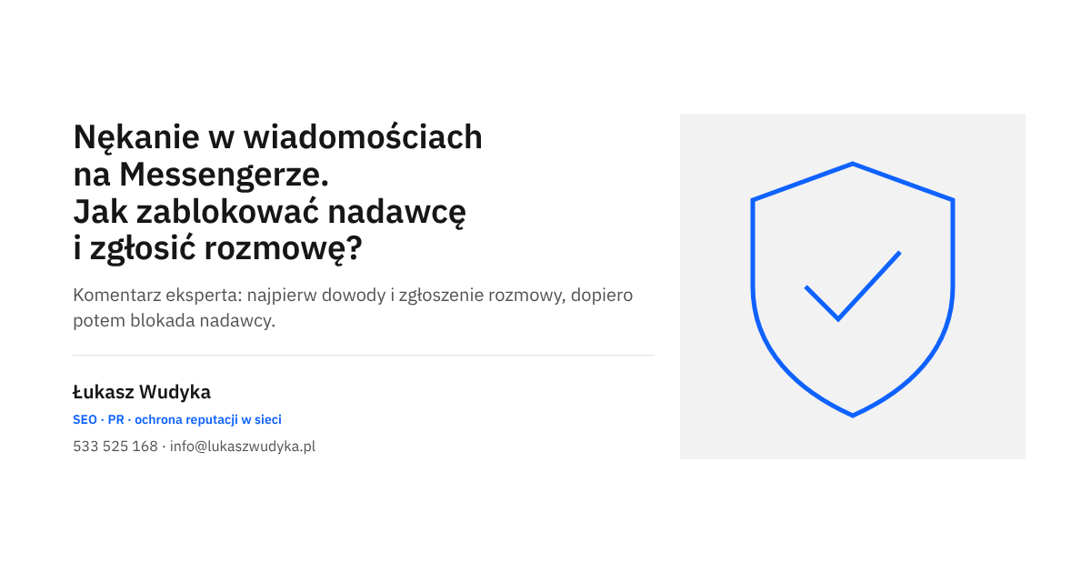 Nękanie w wiadomościach na Messengerze: blokowanie nadawcy i zgłaszanie rozmowy do Meta