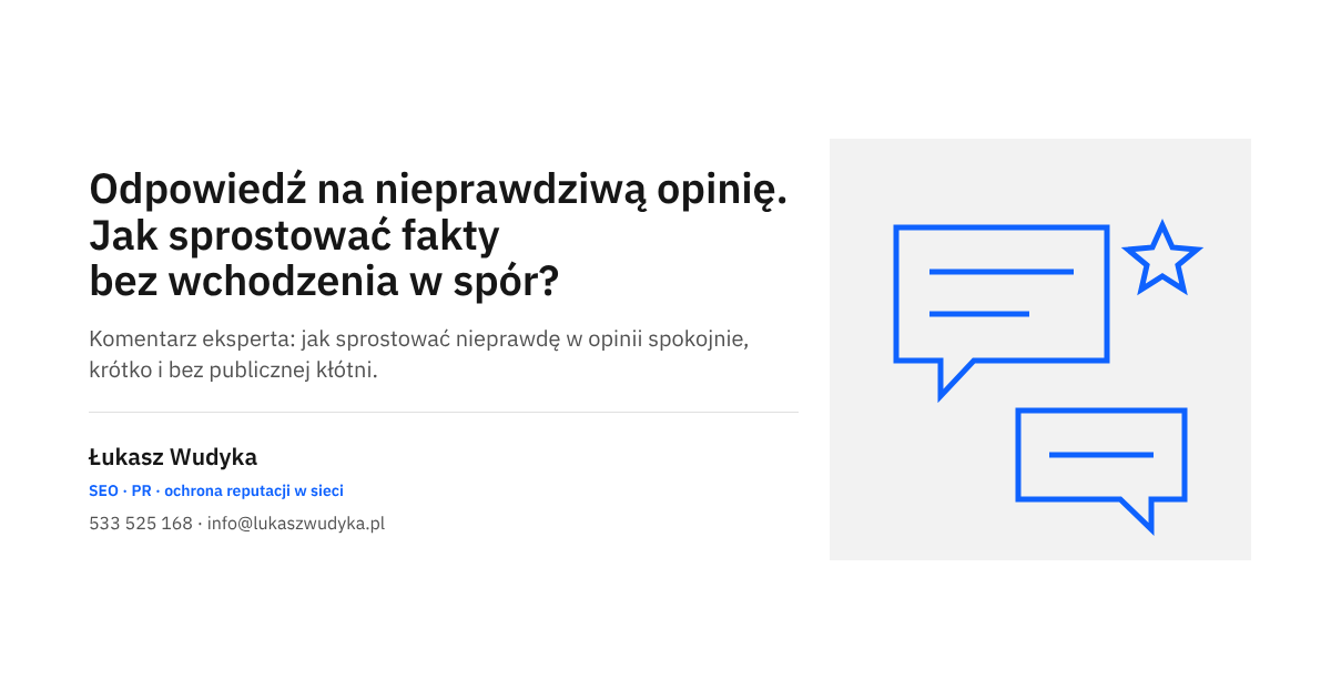 Odpowiedź firmy na nieprawdziwą opinię klienta: sprostowanie faktów bez wchodzenia w spór
