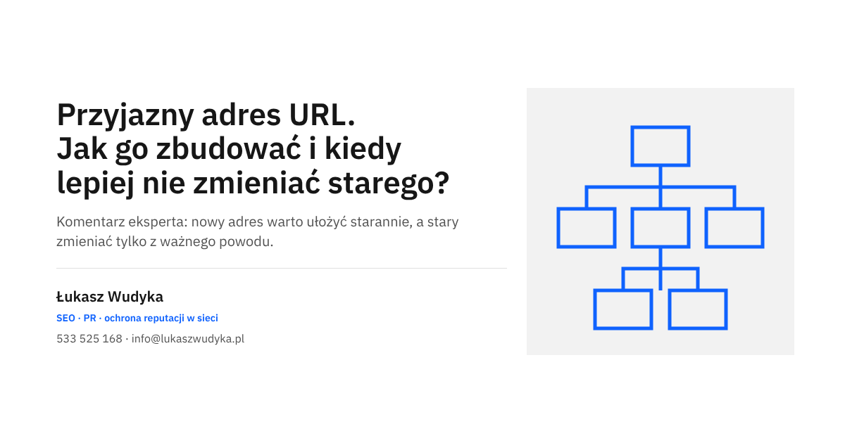 Przyjazny adres URL: budowa adresu podstrony i decyzja o zmianie starego adresu