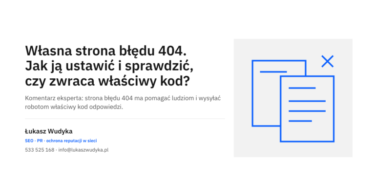 Własna strona błędu 404 i sprawdzanie kodu odpowiedzi serwera - grafika do wpisu eksperta