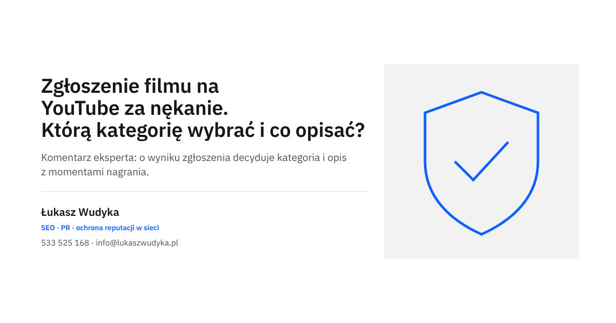 Zgłoszenie filmu na YouTube za nękanie: wybór kategorii i opis naruszenia krok po kroku
